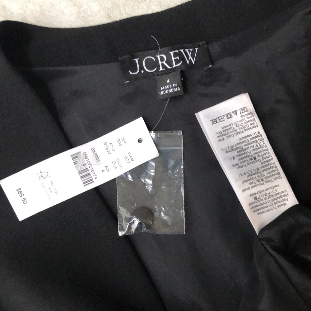 J. Crew Slim-fit Tuxedo Vest in City Crepe In Black Full Lining BV833 Size 4 - Picture 8 of 13